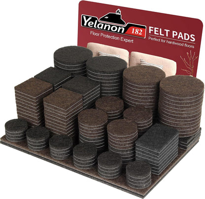 Felt Furniture Pads -182 Pcs Premium Felt Pads for Chair Legs Furniture, Floor Protectors for Hardwood Floors, Black