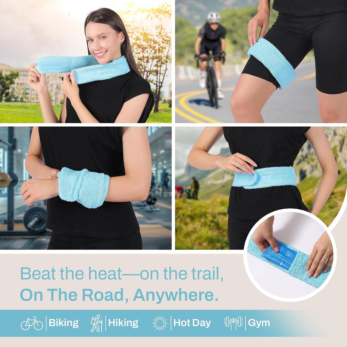 Neck Ice Pack Wrap with 2 Reusable Gel Ice Packs, Flexible Ice Wrap for Neck, Shoulders, Knees, Wrists, Soft Cooling Towel Compress for Post Surgery, Tonsillectomy, Migraine, Sore Muscle Pain Relief