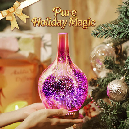 Porseme 150ml Essential Oil Diffuser Glass Color Changing Aroma Air Diffusers Aromatherapy Ultrasonic Cool Mist Humidifier 6 Running Hours Waterless Auto-Off for Sleeping, Yoga, Office, Spa (Ink)