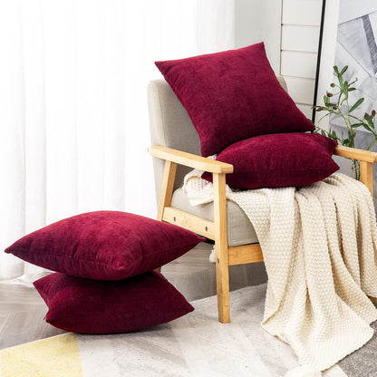GAWAMAY Lumbar Support Pillow Decorative Rectangle Throw Pillow Covers 12"x20" Inch Set of 2, Soft Chenille Fall Pillowcase for Living Room Bedroom Sofa Couch Cushion Cover Grey 30x50cm (No Insert)