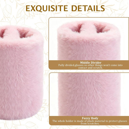 Eyeglass Holder for Nightstand,Anti-scratch Plush Eyeglass Stand Glasses Holders for Office Desk Organizer