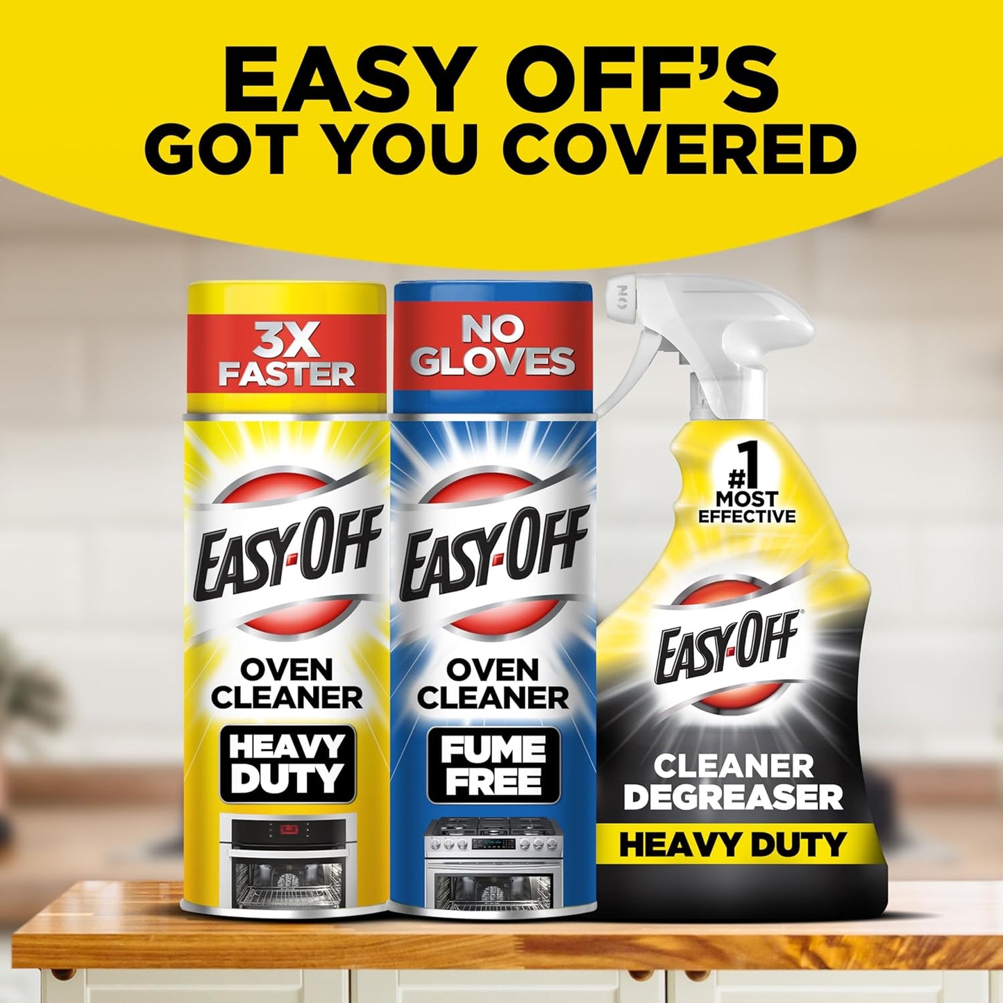 Easy-Off Heavy Duty Degreaser, Removes Grease & Grime, for Kitchen, Garage, Outdoor & More 32oz