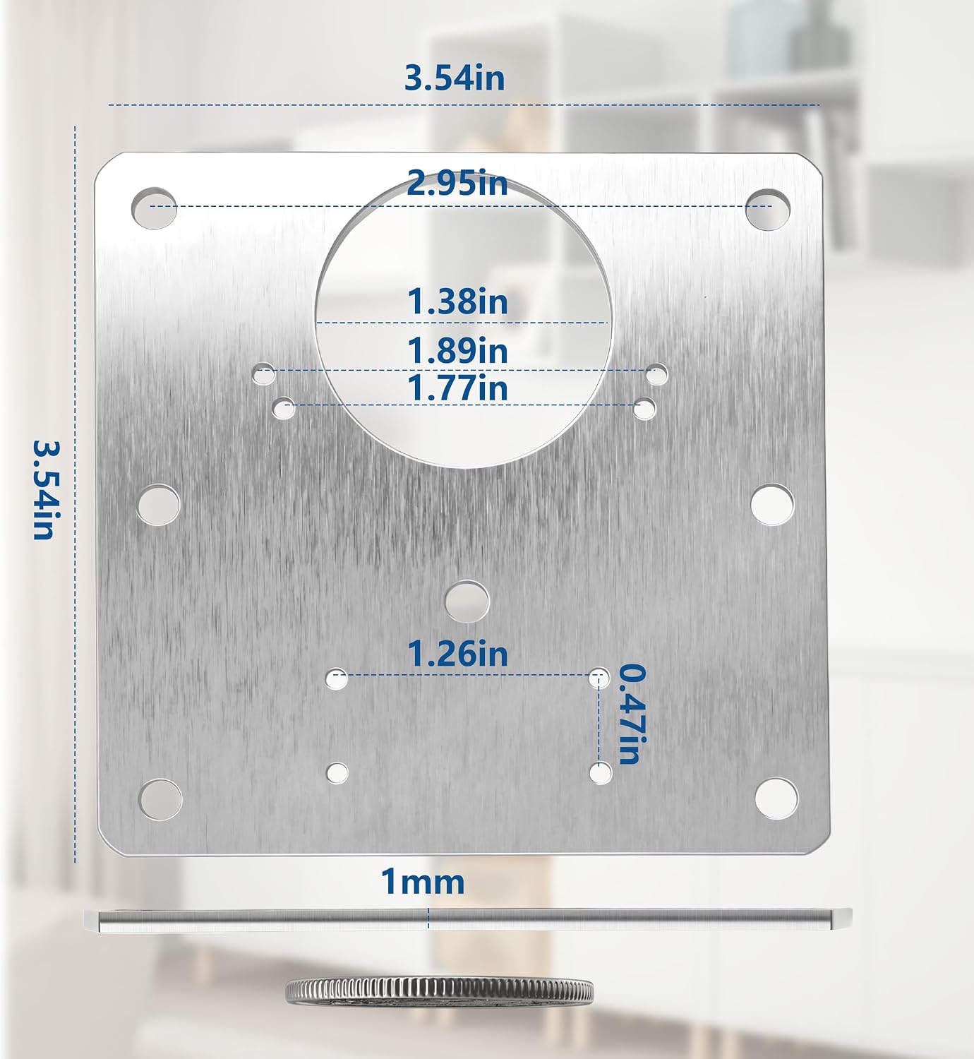 6 Pack 1mm Heavy Duty Cabinet Hinge Repair Plates, Stainless Steel Kit for Stripped Cupboard Door Hinges, 6 Large with 36 Screws, Kitchen Bathroom Furniture Fix