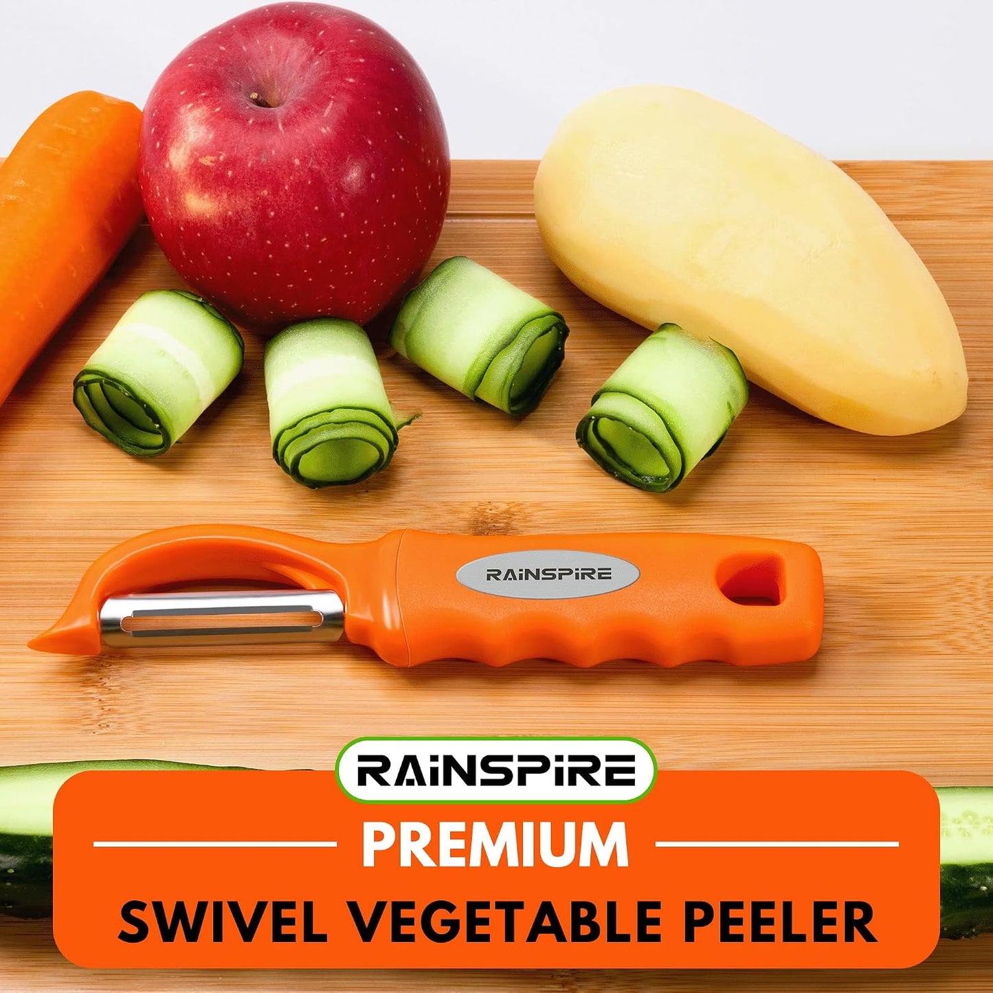 Rainspire Vegetable Peeler Potato Peelers for Kitchen, Sharp Stainless Steel Blades Veggie, Comfortable Handle Fruit Peeler, Carrot Peeler Apple Peeler Dishwasher Safe Black, 1-Pack