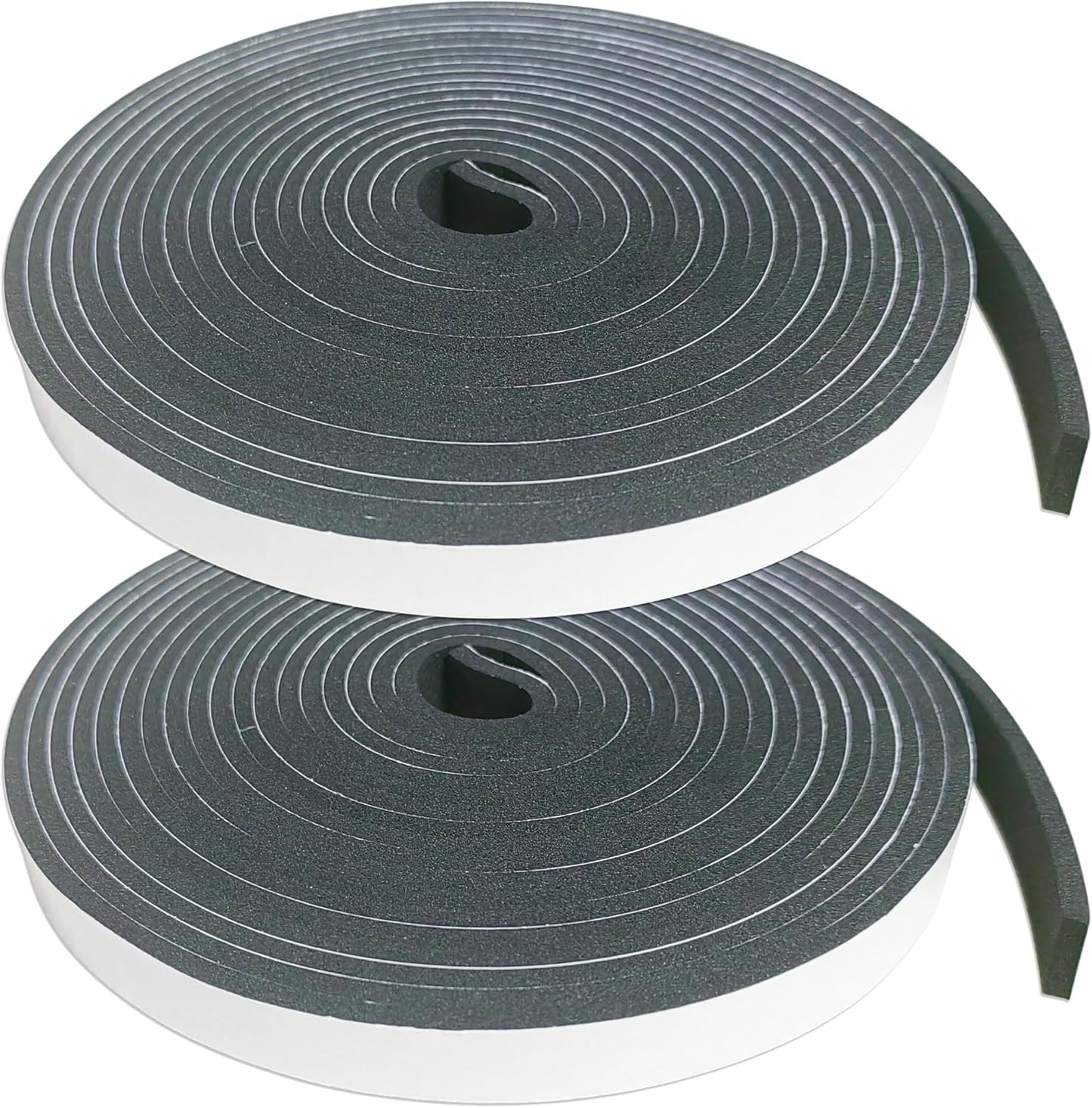 Weather Stripping Foam Tape 2 Rolls (1/2 in x 1/8 in x 16.4FT), Self Adhesive Door Seal for Small Gaps, Window Insulation, Draft Stopper Foam Strip Total 32.8 FT