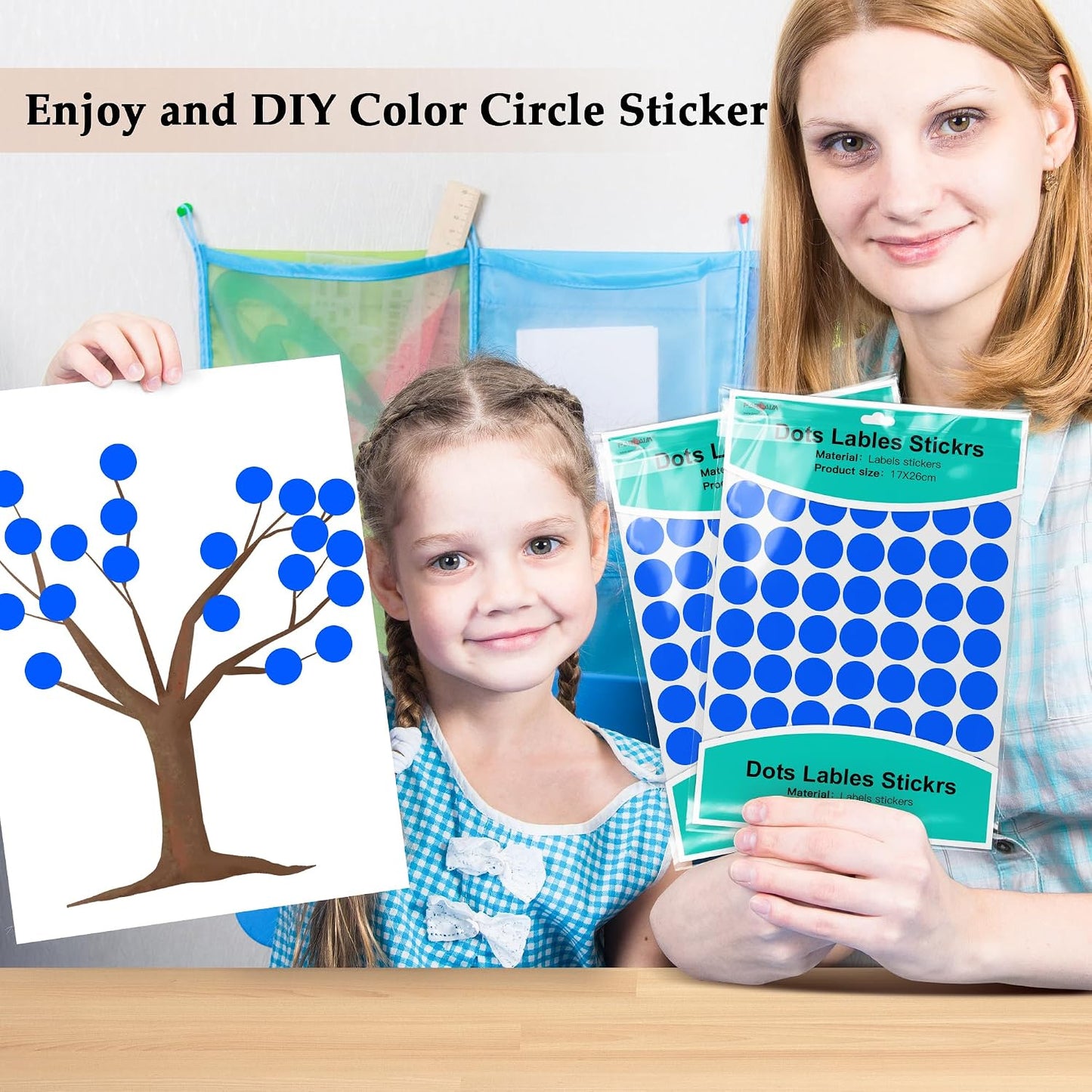 PARLAIM 1050 PCS Color Coding Labels Circle Dot Stickers,10 Color Style Colorful Coding Label Sticker for Office,Student Classroom