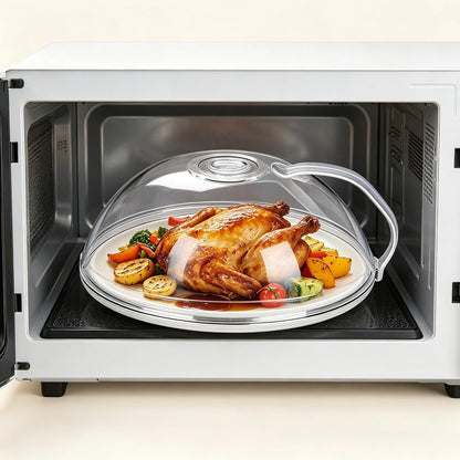 2 Pack Food Grade Microwave Splatter Cover with Handle Steam Vent | Non Toxic Microwave Splatter Covers with Steam Vents, Food Safe Microwave Lid for Kitchen Cooking Heating