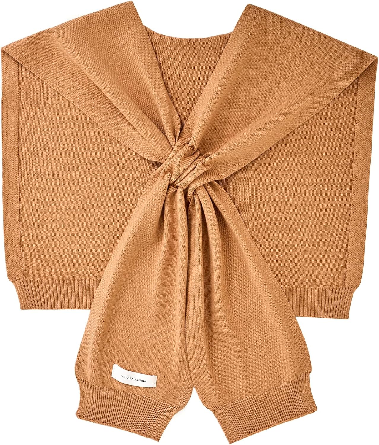WaJuemy Women's Sweater Shawl Wraps Sleeves Knitted Collar Sweater Scarf Top Casual Lightweight Shoulder Cape Accessories