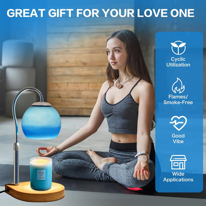 Candle Warmer Lamp with Timer 2H/4H/8H, Adjustable Height, Ocean