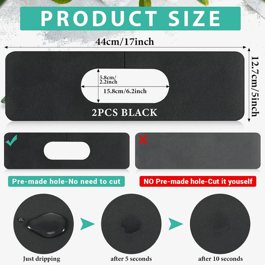 Tioncy 2 Pcs Faucet Mat Sink Splash Guard Oval-hole Oval Splash Pad for Kitchen Sink Oval Base Diatomite Faucet Mat for Bathroom Absorbent Mat Splatter Screens(Dark Gray)