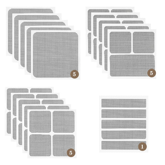16 Sheets Window Screen Patches Repair Kit Black 4 Sizes Window Screen Repair Kit for Mesh Screen Door High-Strength Adhesive Fiberglass Quick Screen Repair Tape (Black 16Pcs)