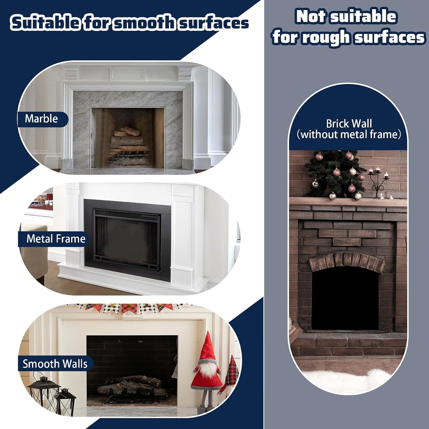 Fireplace Cover,Adjustable Size Fit Up to 39 x 55 Inch with Aluminium Foil Layer,Keep Drafts Out Stop Heat Loss,Draft Stopper Covers for Fireplace Frame Fireplace Screen