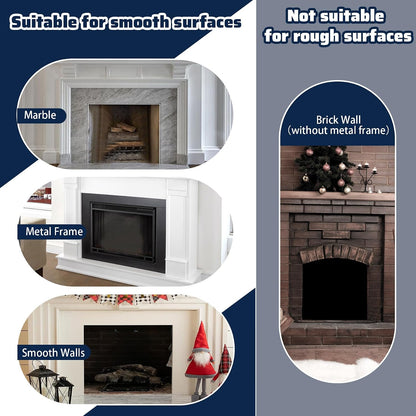 Fireplace Cover,Adjustable Size Fit Up to 39 x 55 Inch with Aluminium Foil Layer,Keep Drafts Out Stop Heat Loss,Draft Stopper Covers for Fireplace Frame Fireplace Screen
