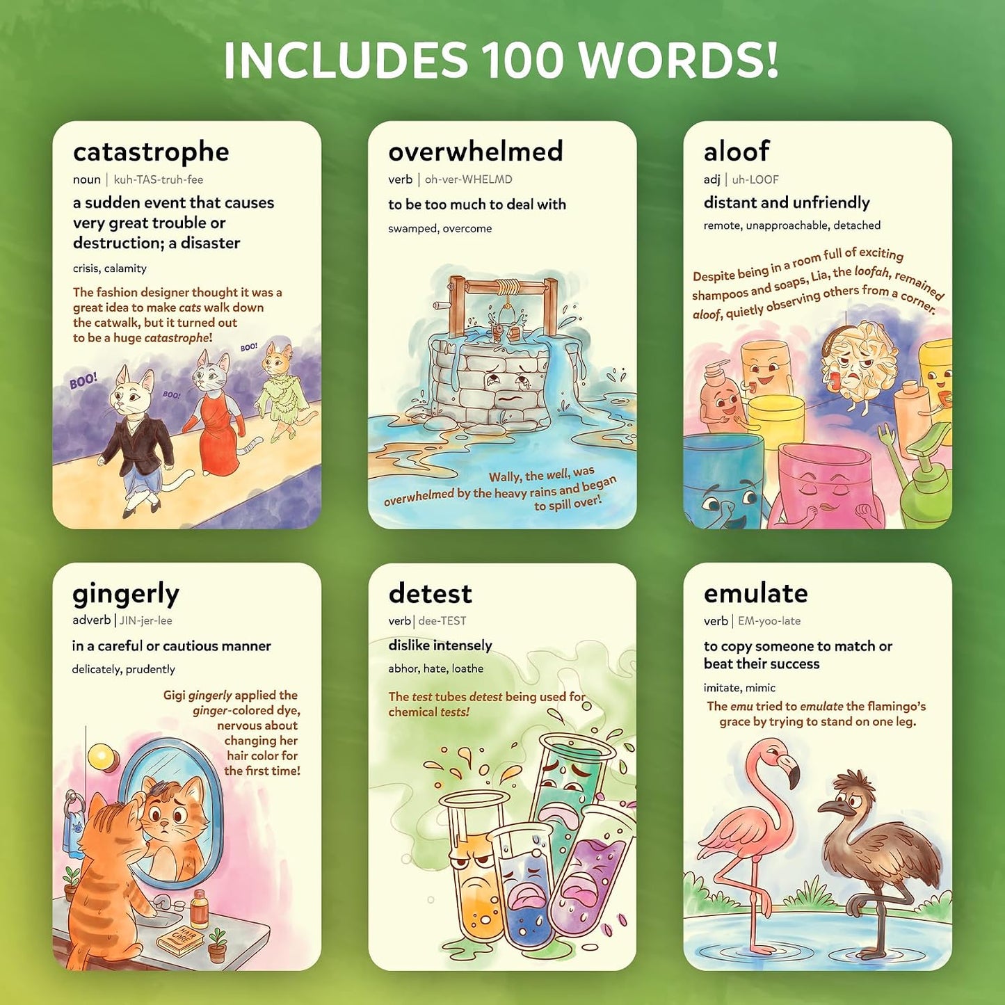 Skillmatics Vocabulary Flash Cards, SAT Prep – Wordables Level 3 | Screen-Free, Spelling Game, Learn 100 words with Wordplay, Visuals, & Soundplay, Learning Gift for Ages 8, 9, 10 & Up