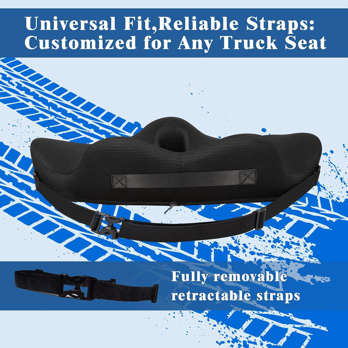X-Large Truck Seat Cushion for Truck Drivers, Memory Foam Support