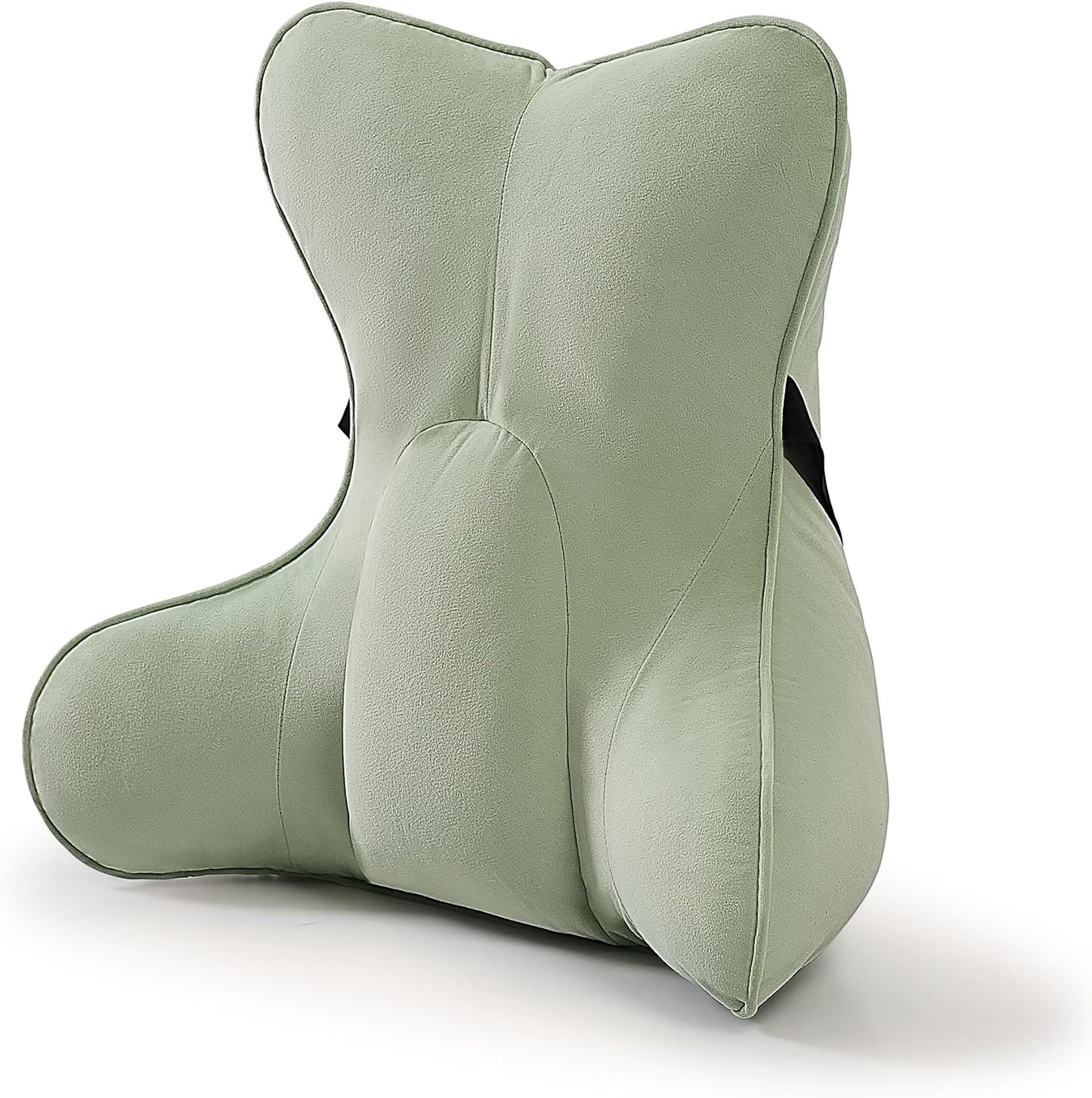 Lumbar Support Pillow(Pat. Pend) – Multi-Functional Ergonomic Back Cushion for Sofa Chair, Car Seat & Sofa, Reading Pillow with Firm Multi-Zone Support to Relieve Lower Back Pain, Misty White