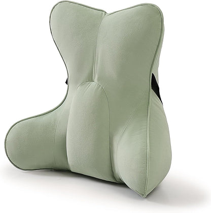 Lumbar Support Pillow(Pat. Pend) – Multi-Functional Ergonomic Back Cushion for Sofa Chair, Car Seat & Sofa, Reading Pillow with Firm Multi-Zone Support to Relieve Lower Back Pain, Misty White