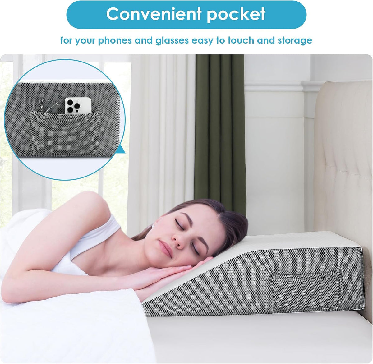 Cozymaker 10-inch Adjustable Leg Elevation Pillows for Swelling Pain Relief