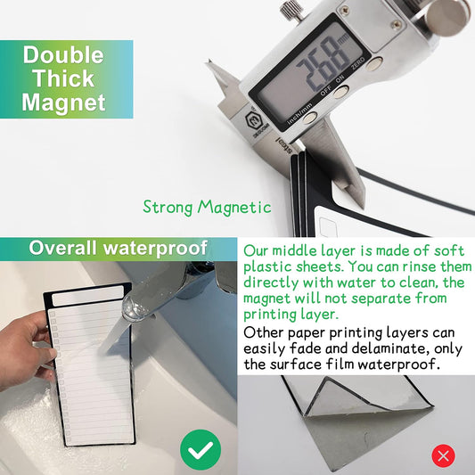 Magnetic Whiteboard for Fridge 3 Pcs 4.5"x10" Magnetic Dry Erase Board for Refrigerator Magnet to Do List White Board for Fridge Weekly Menu Board for Kitchen Meal Planner 5 Ultra Fine Tip Markers