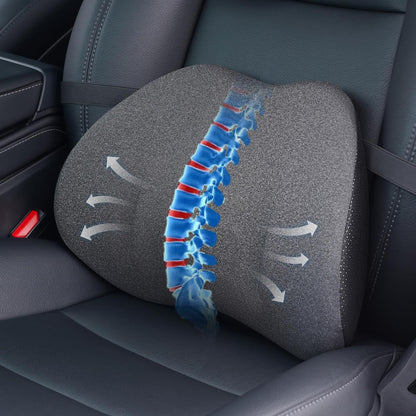 Lumbar Support Pillow for Car – Memory Foam Whole Back Relief