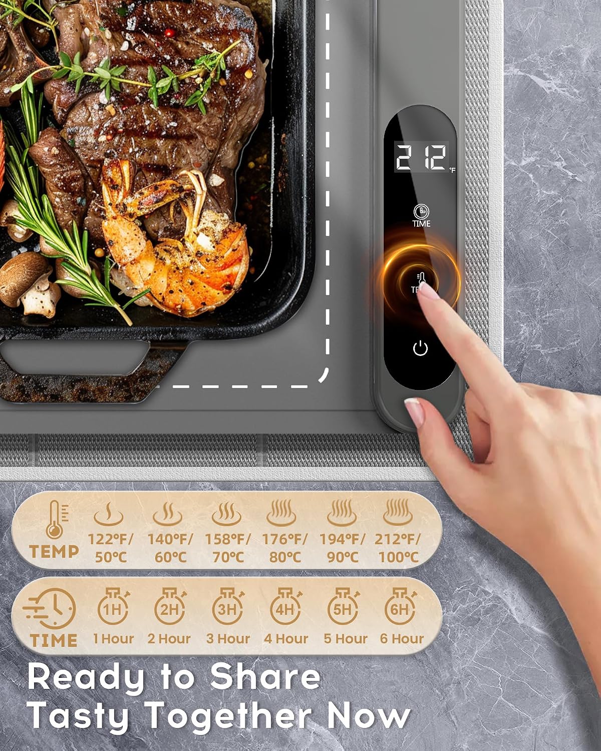 Warming Mat For Food Extra Large 36"x16" 580W Food Warming Mat Buffet Servers and Warmers,Chafing Dishes for Buffet 6 Temp 6 Hour,Roll Up Food Warmers for Parties Buffet Catering Gatherings