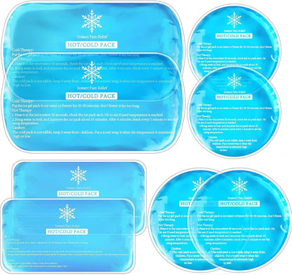 Tutmyrea Ice Packs for Injuries Reusable, 8 Pack Soft Gel Pack, Hot and Cold Compress, Ice Pack for Kids Boo Boo, Cold Packs for Injuries, Migraines, First Aid, Pain Relief, Wisdom Teeth | Gel Ice Pack for Kids Boo Boo, Multiple Shapes Cold Packs for