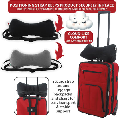 Sleep Log Ergonomic Neck & Travel Pillow for Pain Relief & Support, Full BK | Bone-shaped pillow provides adjustable support for the neck, back, knees, or legs while traveling, sitting, or sleeping.