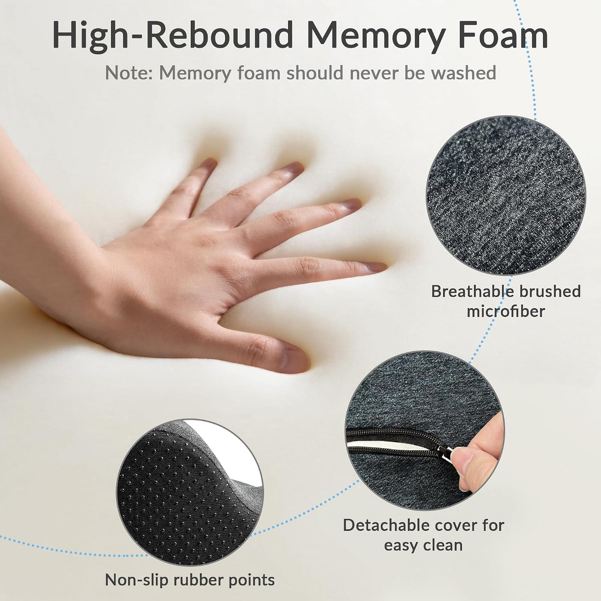 Exclusivo Mezcla Memory Foam Seat Cushion, Grey