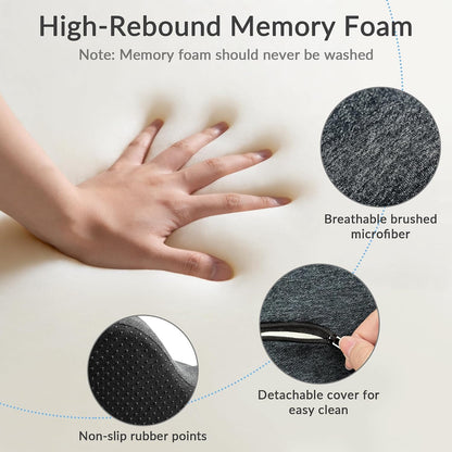 Exclusivo Mezcla Memory Foam Seat Cushion, Grey