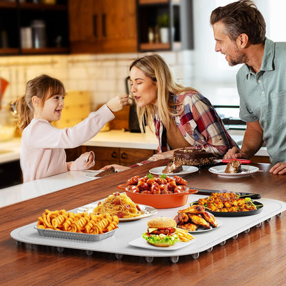 Warming Mat for Food, Voriah Electric Warming Tray with 3 Temp Settings & Auto Shut-Off, Food Warmer with Thick Silicone Surface to Keep Food Warm at Buffet, Parties, and Family Use（Dark Blue）