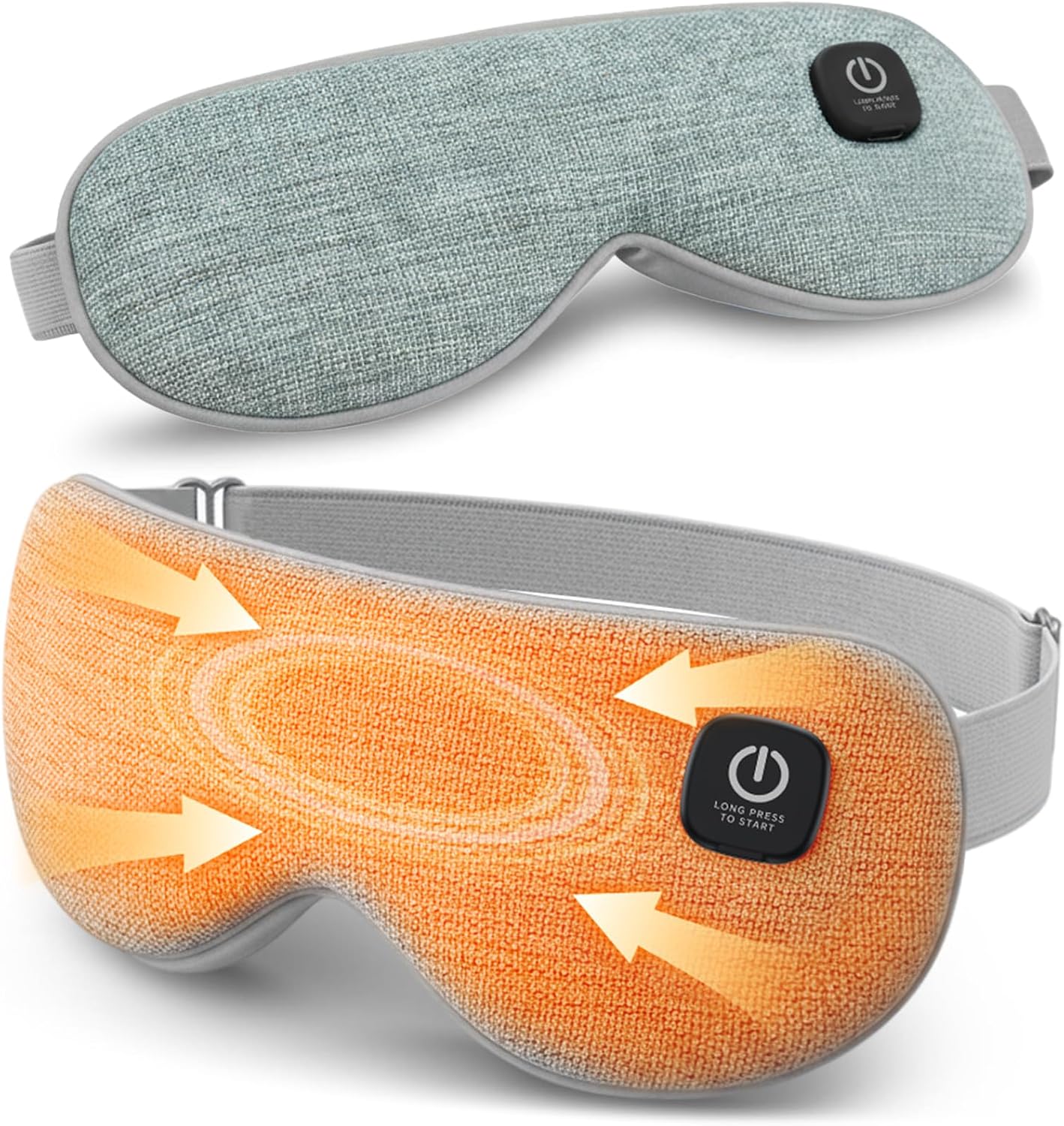 Cordless Heated Eye Mask, Rechargeable Mask with 4 Heat Levels for Dry Eyes | Fast Heating Mask with Washable Covers for Sleep, Travel, MGD, Blepharitis, 1500mAh Large Battery, Purple & Beige