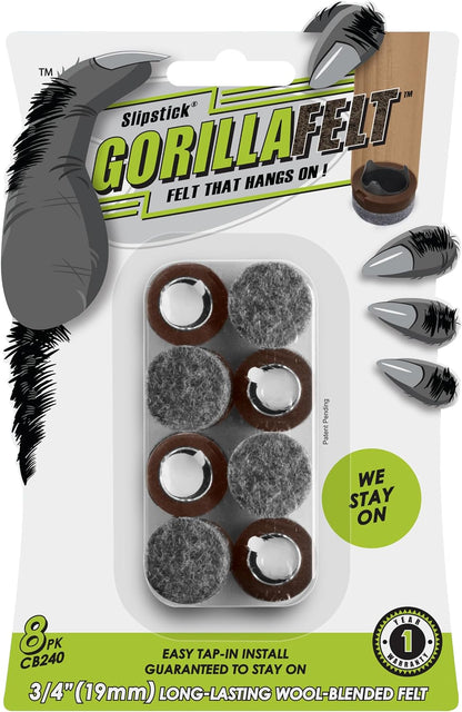 Slipstick Gorilla Felt Furniture Pads (189 Piece Variety Pack) Premium Furniture Pads & Chair Leg Floor Protectors for Hardwood Floors & Hard Surfaces
