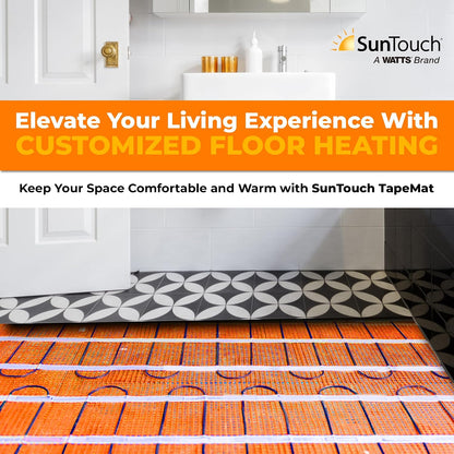 SunTouch TapeMat Electric Radiant Floor Heating Mat, Orange, 120V, 10 Sq Ft