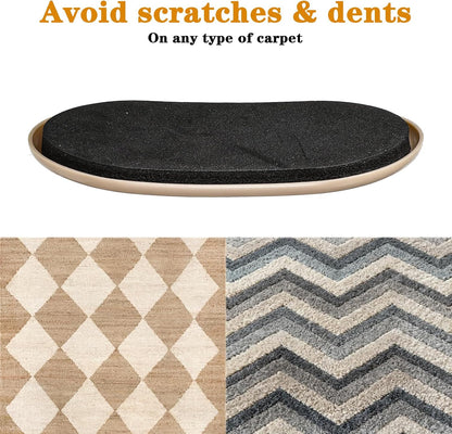 16pcs Oval Furniture Sliders, 6" x 3-1/2" Heavy-Duty Reusable Movers for Carpet & Hardwood Floors - Effortlessly Move & Protect Sofas, Tables, Cabinets