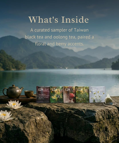 EZR LEAF Pura Herbal Tea Sampler - 22ct Caffeine-Free Tea Variety Gift Set
