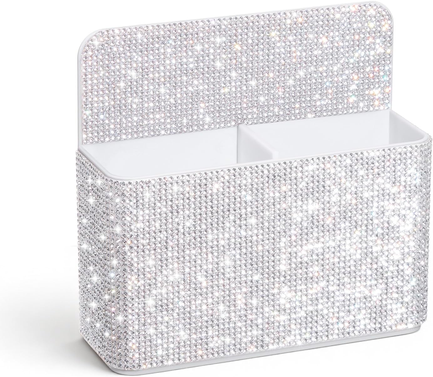 MotiMind Purple Locker Accessories for Girls, Bling Magnetic Pen Holder for Refrigerator, Back to School Rhinestone Marker Holder for Locker, Sparkly Gift for Student (Medium,Rhinestone)