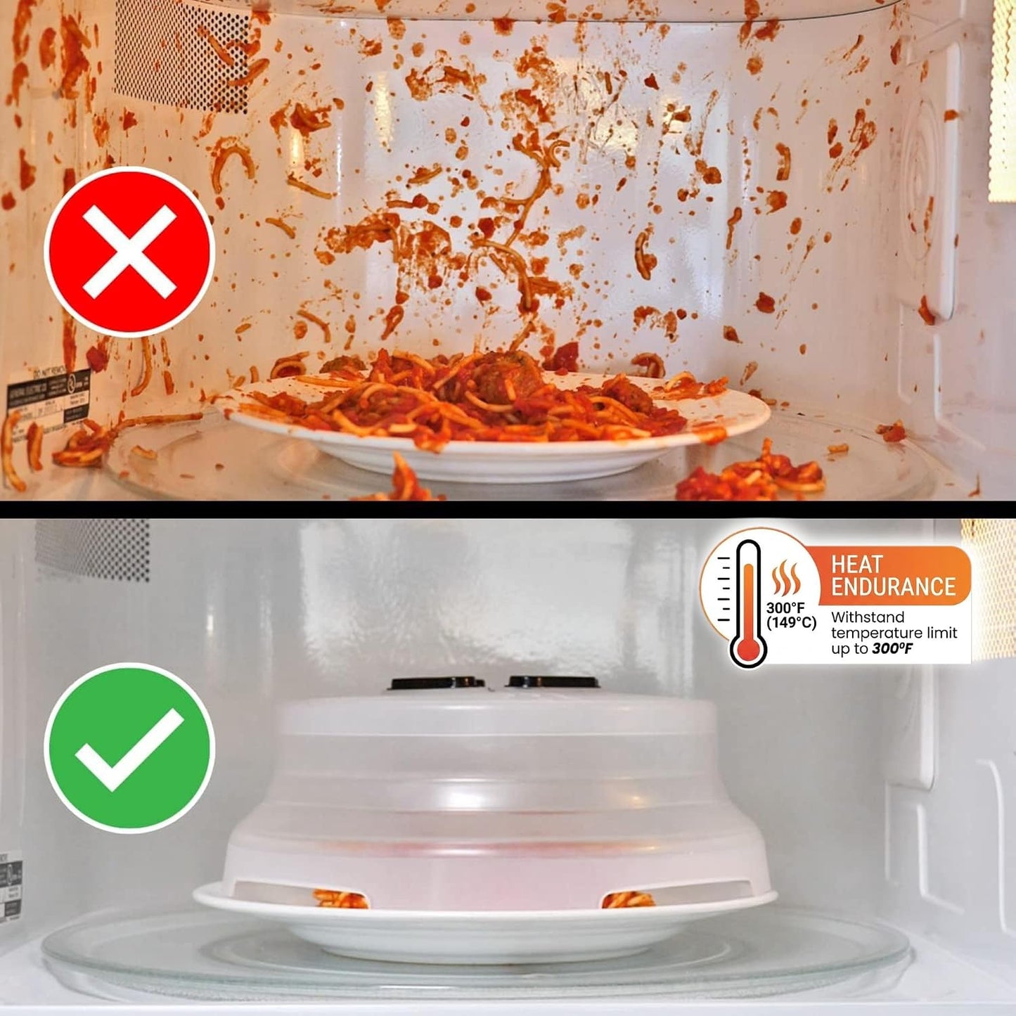 HOVER COVER Magnetic Microwave Splatter Cover - 10" Collapsible - Graphite | BPA-Free Lid, Vented Plate Guard with Steam Vents, Anti-Splash Microwave Lid, Dishwasher Safe, Space-Saving Magnetic Storage