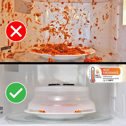 HOVER COVER Magnetic Microwave Splatter Cover - 10" Collapsible - Graphite | BPA-Free Lid, Vented Plate Guard with Steam Vents, Anti-Splash Microwave Lid, Dishwasher Safe, Space-Saving Magnetic Storage