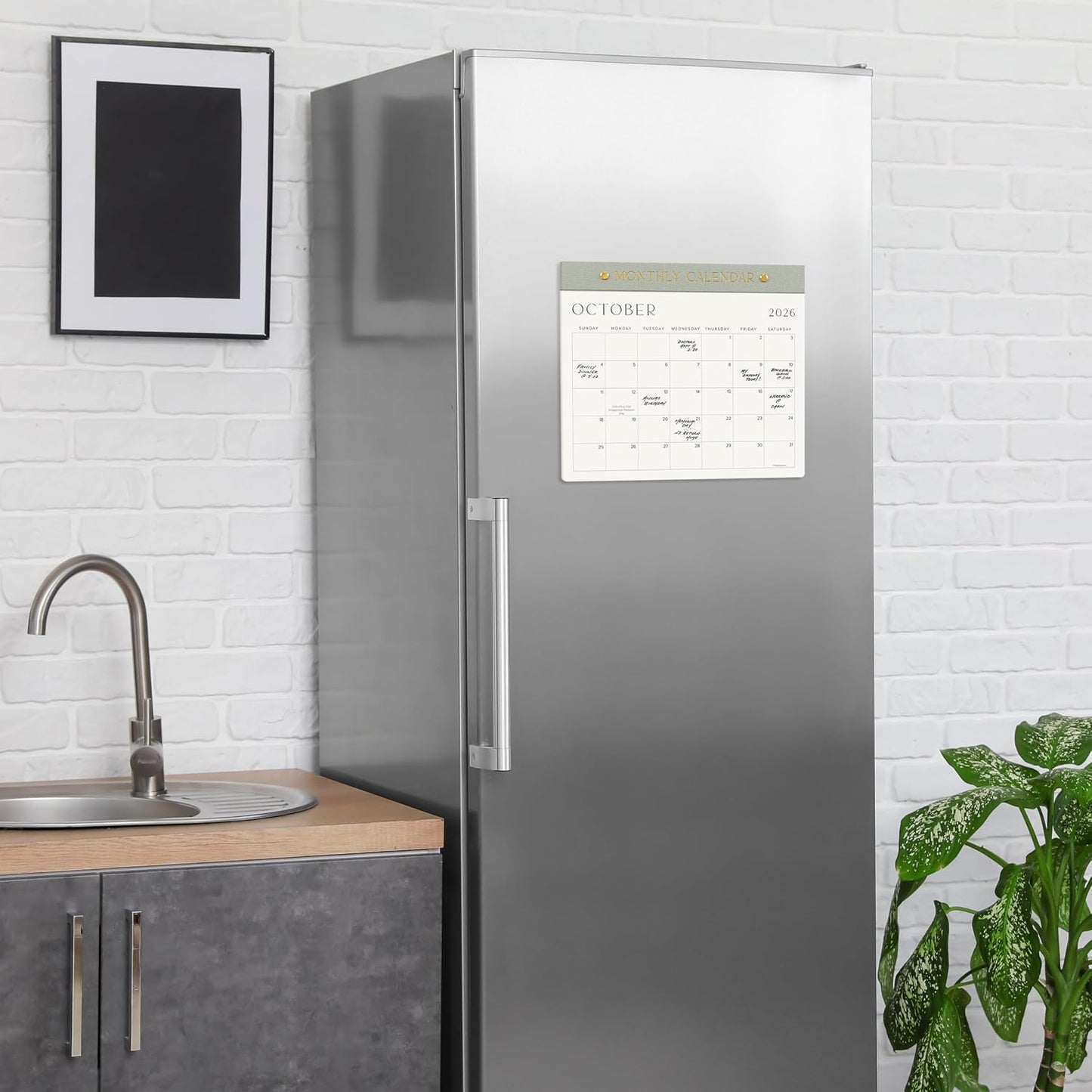 Beautiful 2026-2027 Magnetic Fridge Calendar - Runs June 2026 to Dec 2027 | The Perfect Monthly Refrigerator Paper Calendar for Easy Organizing - Runs from June 2026 Until December 2027