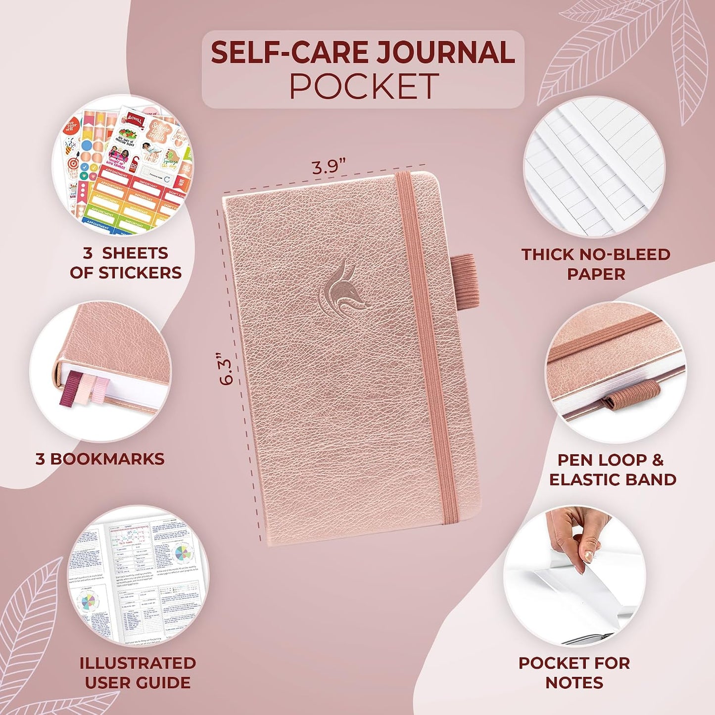 Clever Fox Self-Care Journal for Women, Daily Planner 5.8x8.3 Aquamarine | 3-month mental health journal, habit tracker, wellness journaling supplies for women & teen girls, gratitude & mood log