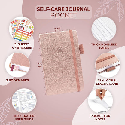 Clever Fox Self-Care Journal for Women, Daily Planner 5.8x8.3 Aquamarine | 3-month mental health journal, habit tracker, wellness journaling supplies for women & teen girls, gratitude & mood log