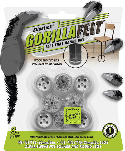 Slipstick Gorilla Felt Furniture Pads (189 Piece Variety Pack) Premium Furniture Pads & Chair Leg Floor Protectors for Hardwood Floors & Hard Surfaces