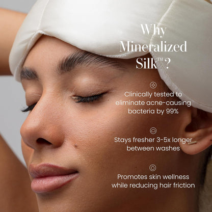 Nodpod Mineralized Silk Gentle Pressure Sleep Mask - Strap-Free, Light-Blocking Design for Sleep, Travel & Relaxation - Weighted Eye Pillow, Machine Washable (Willow)
