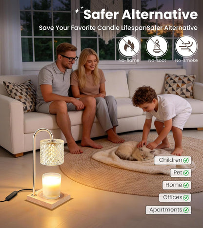 TigQiang Candle Warmer Lamp with Timer, Birthday Gifts for Women, Amber