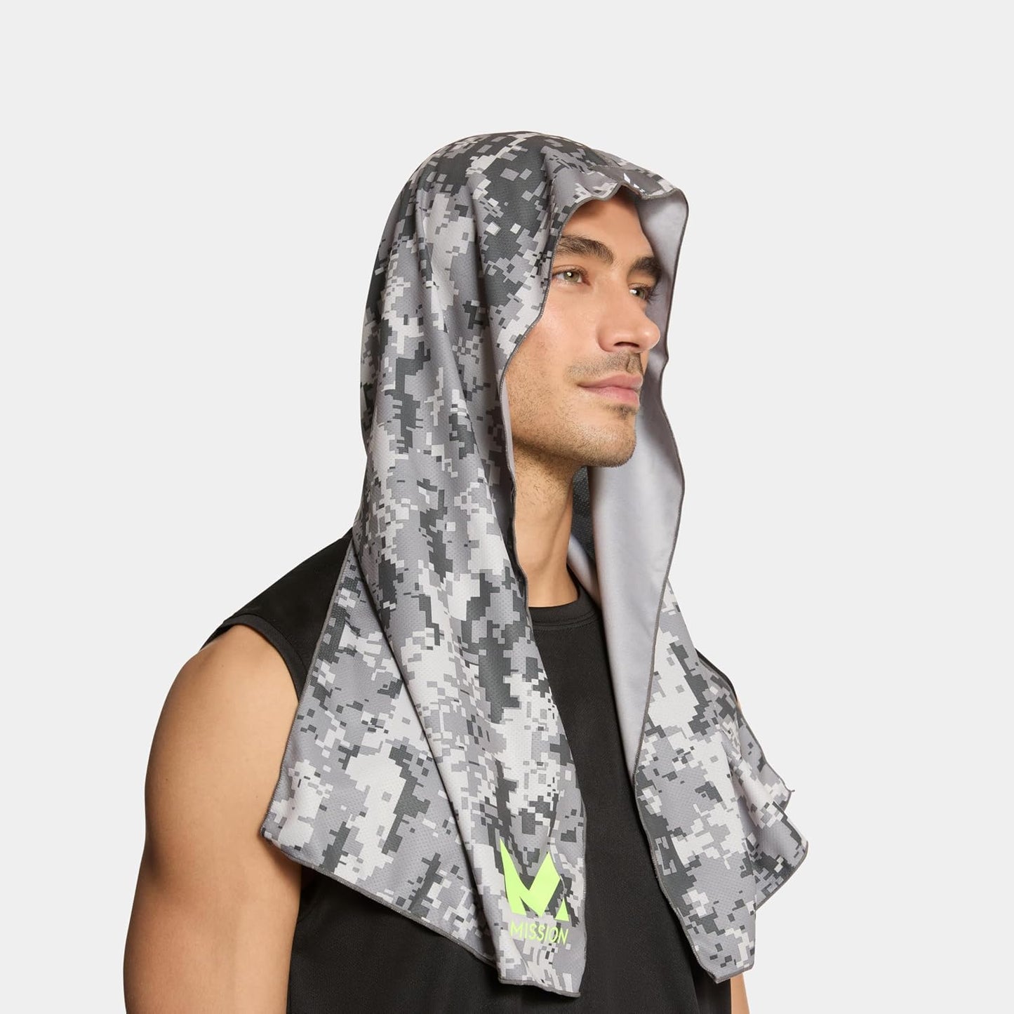 MISSION Cooling Hoodie Towel, Evaporative Cool Technology, Cools Instantly When Wet, UPF 50 Sun Protection, Contours Your Head to Stay in Place, Great for Sports, Fitness, Gym