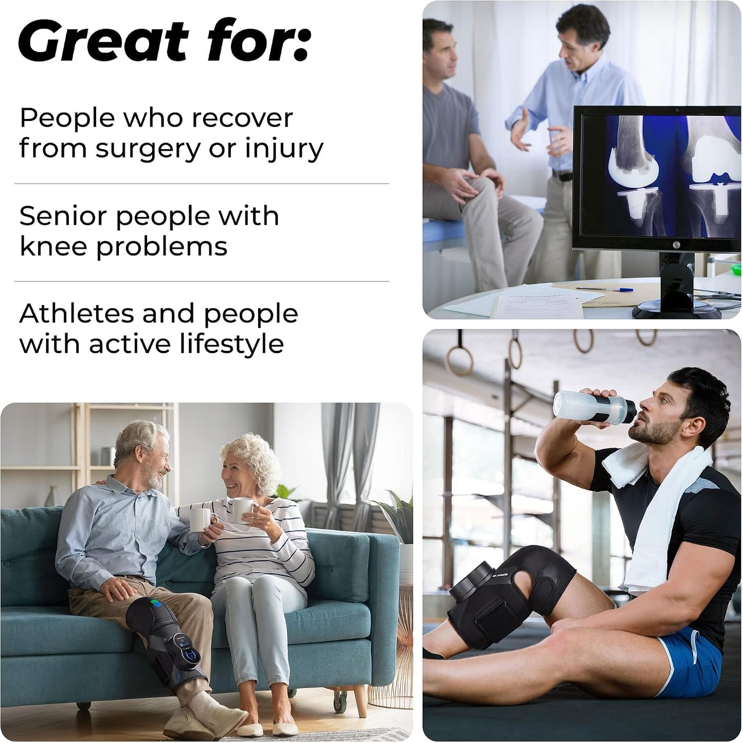 Xpress Knee Massager for Pain Relief | Leg Massager with Heat & Compression