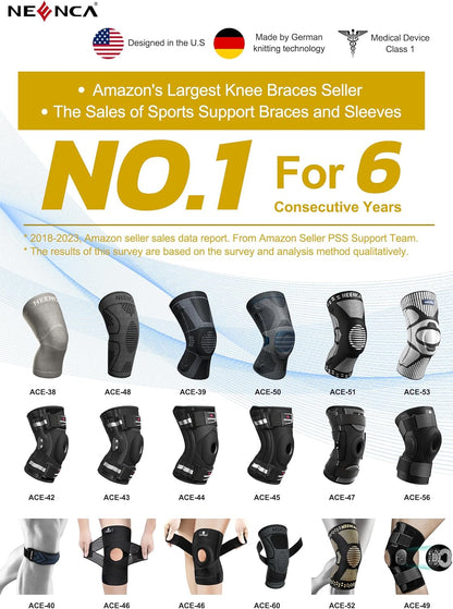 NEENCA Knee Brace with Ice Pack Wrap, Medical Knee Wrap with 3 Reusable Gel Packs, Hot & Cold Therapy for Meniscus Tear, Joint Pain, Knee Pain Relief, Knee Surgery, Sprain & Swelling