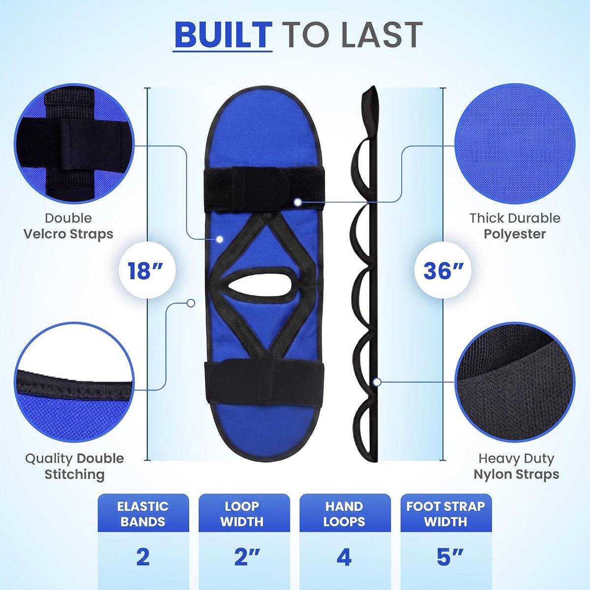 Knee Recover Strap for Post-Surgery Rehab - Recovery from Knee Replacement, ACL, MCL- Physical Therapy Aid for Bed Mobility, Seniors & Elderly, Foot & Calf Stretcher for Plantar Fasciitis