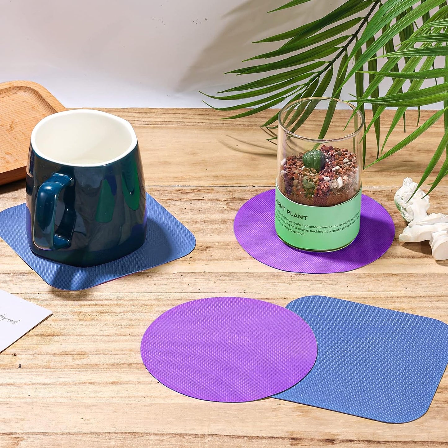 LUTER 4pcs Jar Opener Gripper Pad for Seniors with Weak Hands, Rubber | Multi-function Silicone Bottle Opener Lid Cap Rubber Gripper Pads Kitchen Coasters Gadgets, Light Blue, Green