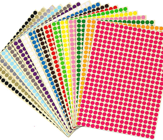 JANYUN 26656-Piece 1/4 Inch Color Dot Stickers for Classroom Coding